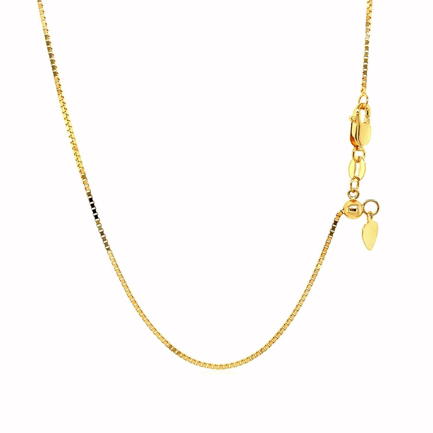14k Yellow Gold Adjustable Box Chain 0.85mm Bids.com