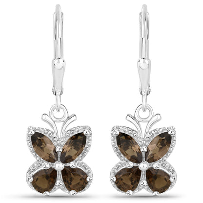 2.20 Carat Genuine Smoky Quartz .925 Sterling Silver Earrings Bids.com