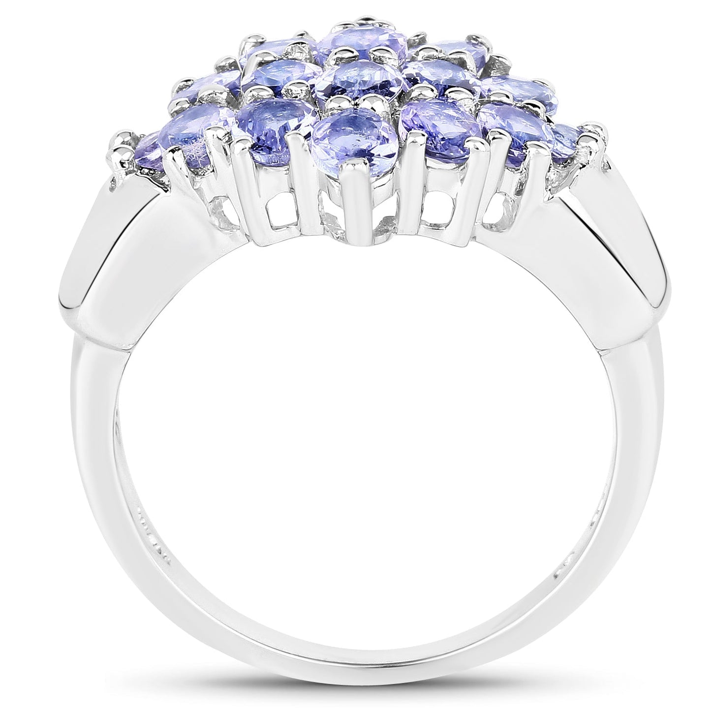 2.45 Carat Genuine Tanzanite .925 Sterling Silver Ring Bids.com