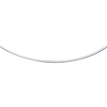 14k White Gold Classic Omega Style Chain (2 mm) Bids.com