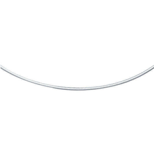 14k White Gold Classic Omega Style Chain (2 mm) Bids.com