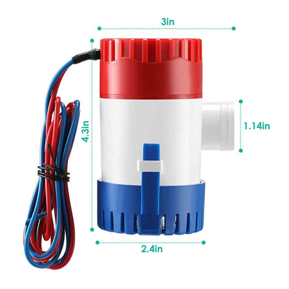 12V 1100GPH Submersible Marine Boat Bilge Non-Automatic Electric Water Pump DailySale