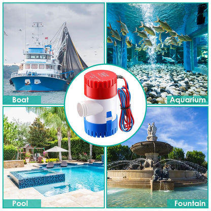 12V 1100GPH Submersible Marine Boat Bilge Non-Automatic Electric Water Pump DailySale