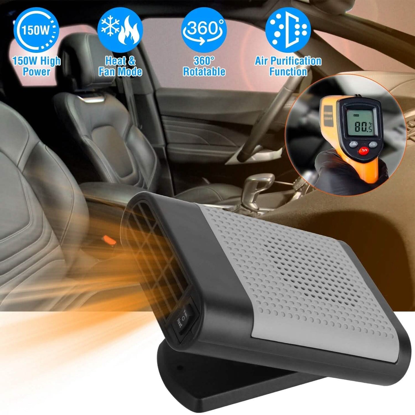 12V 150W Portable Car Heater with Air Purification DailySale