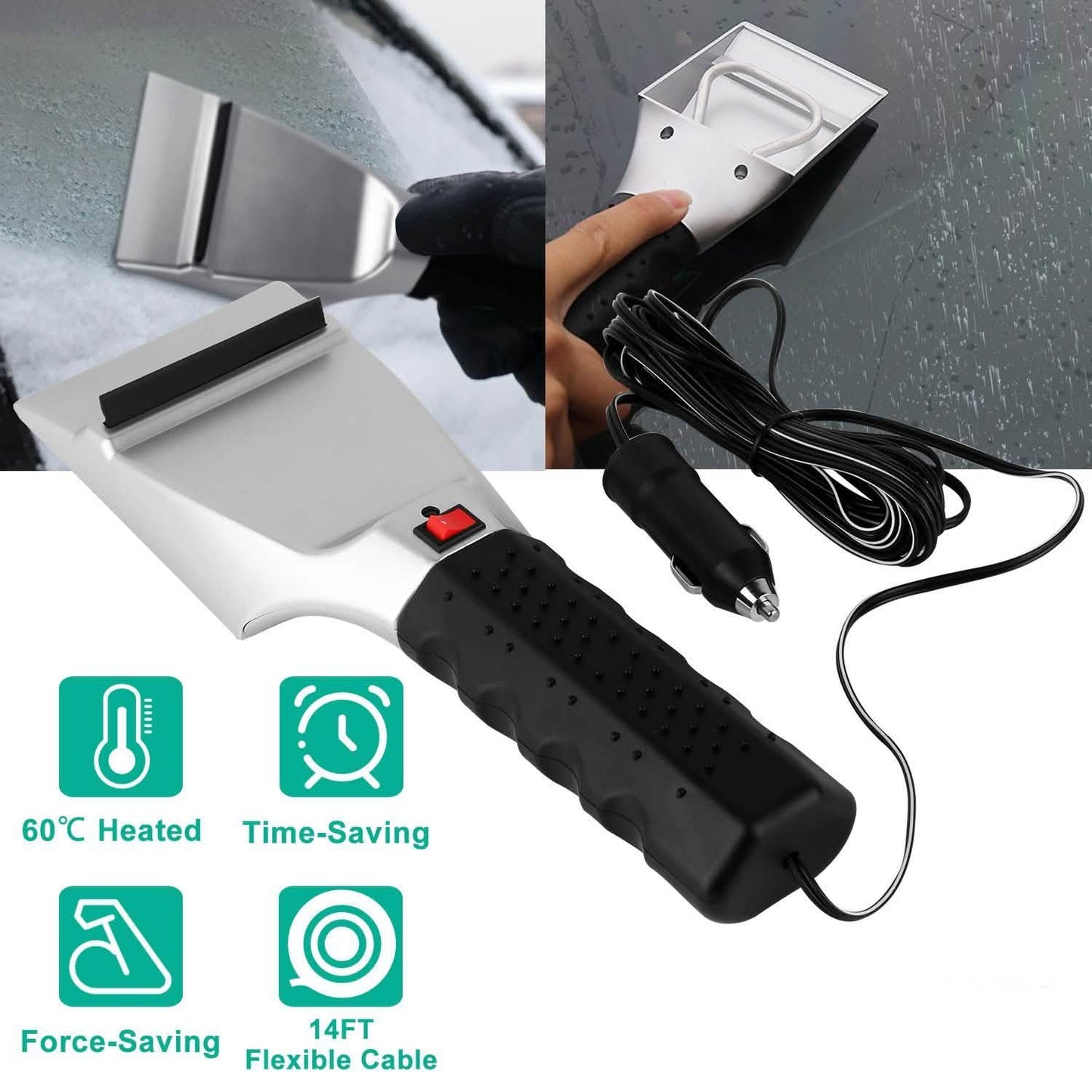 12V Car Electric Heated Ice Snow Scraper DailySale