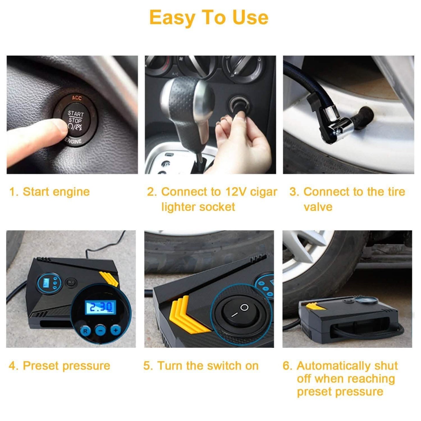 12V DC 100W 150PSI Digital Tire Inflator DailySale