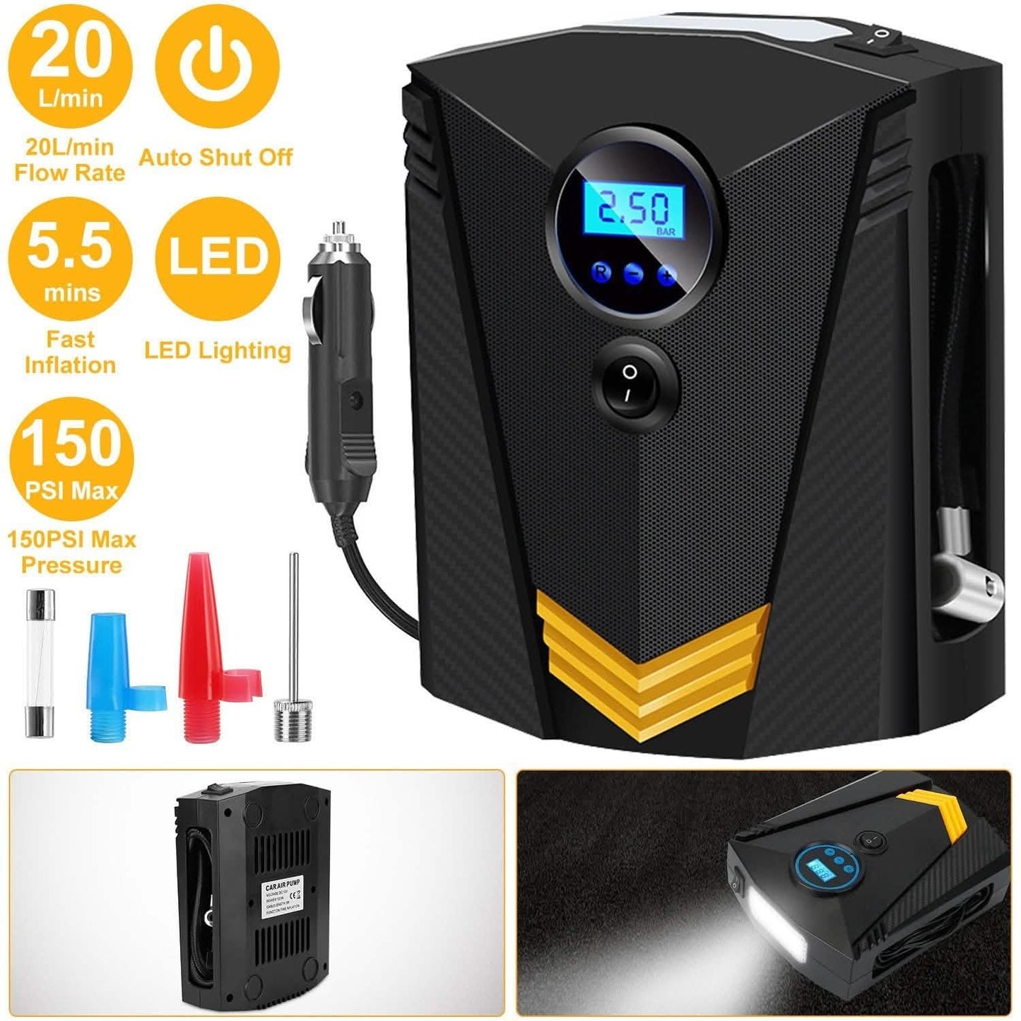 12V DC 100W 150PSI Digital Tire Inflator DailySale