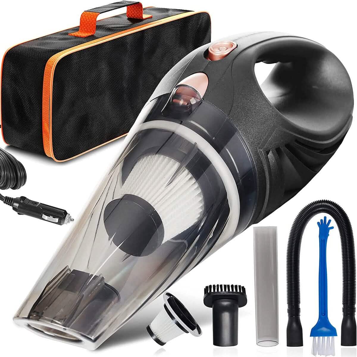 12V High Power Handheld Car Vacuum with 16Ft Cord, Attachments & Bag DailySale