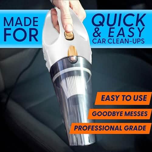 12V High Power Handheld Car Vacuum with 16Ft Cord, Attachments & Bag DailySale