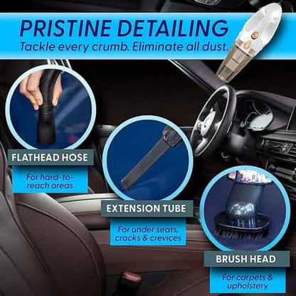 12V High Power Handheld Car Vacuum with 16Ft Cord, Attachments & Bag DailySale
