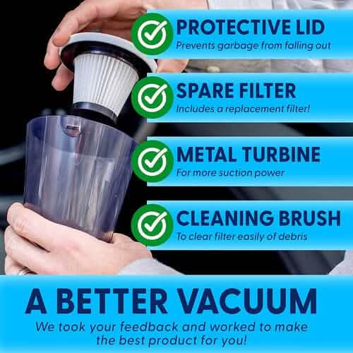 12V High Power Handheld Car Vacuum with 16Ft Cord, Attachments & Bag DailySale