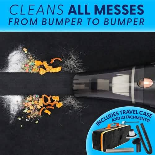 12V High Power Handheld Car Vacuum with 16Ft Cord, Attachments & Bag DailySale