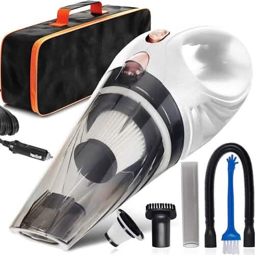 12V High Power Handheld Car Vacuum with 16Ft Cord, Attachments & Bag DailySale