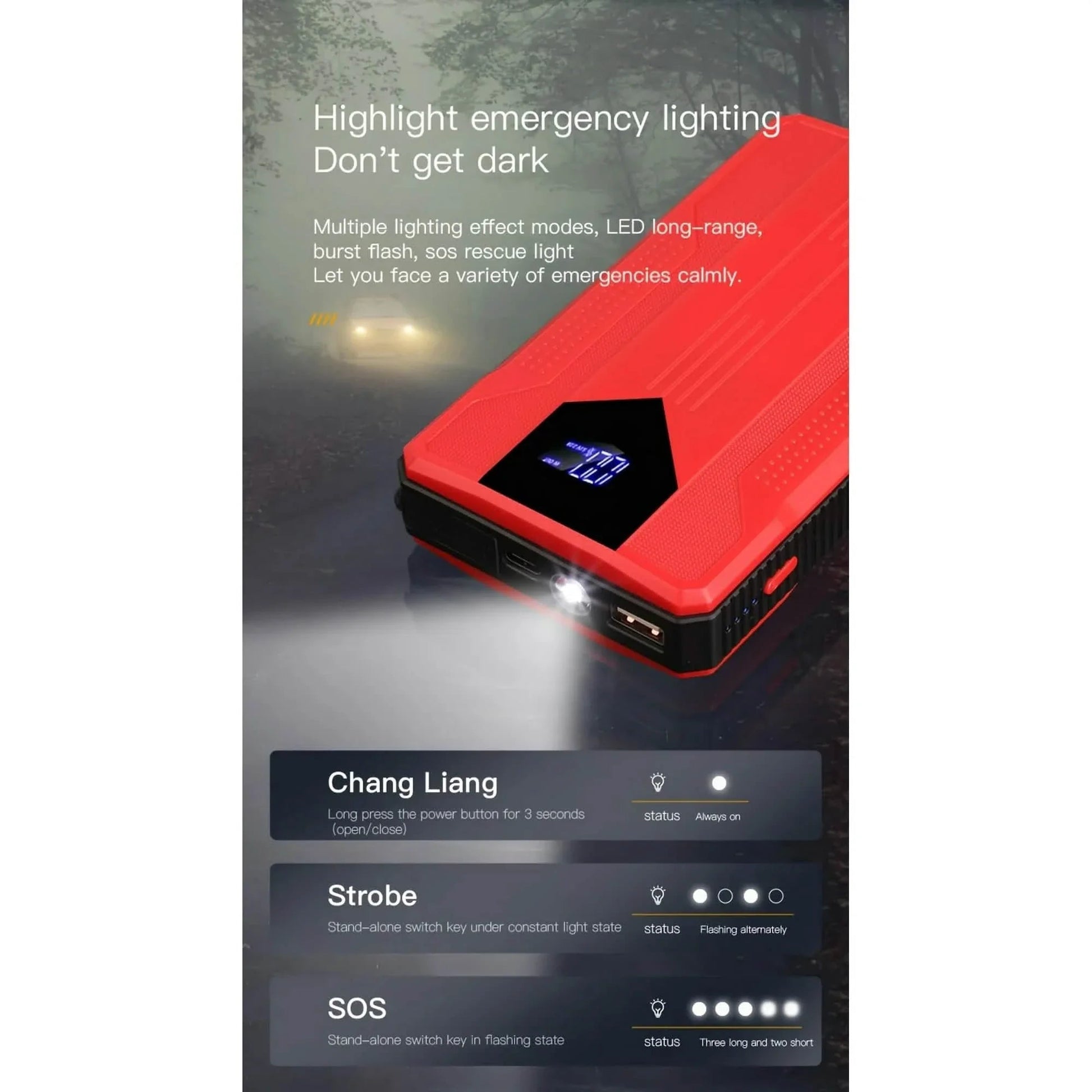 12V Ultra-Portable Car Battery Jump Starter with Advanced Smart Clip & Intuitive LCD Display DailySale