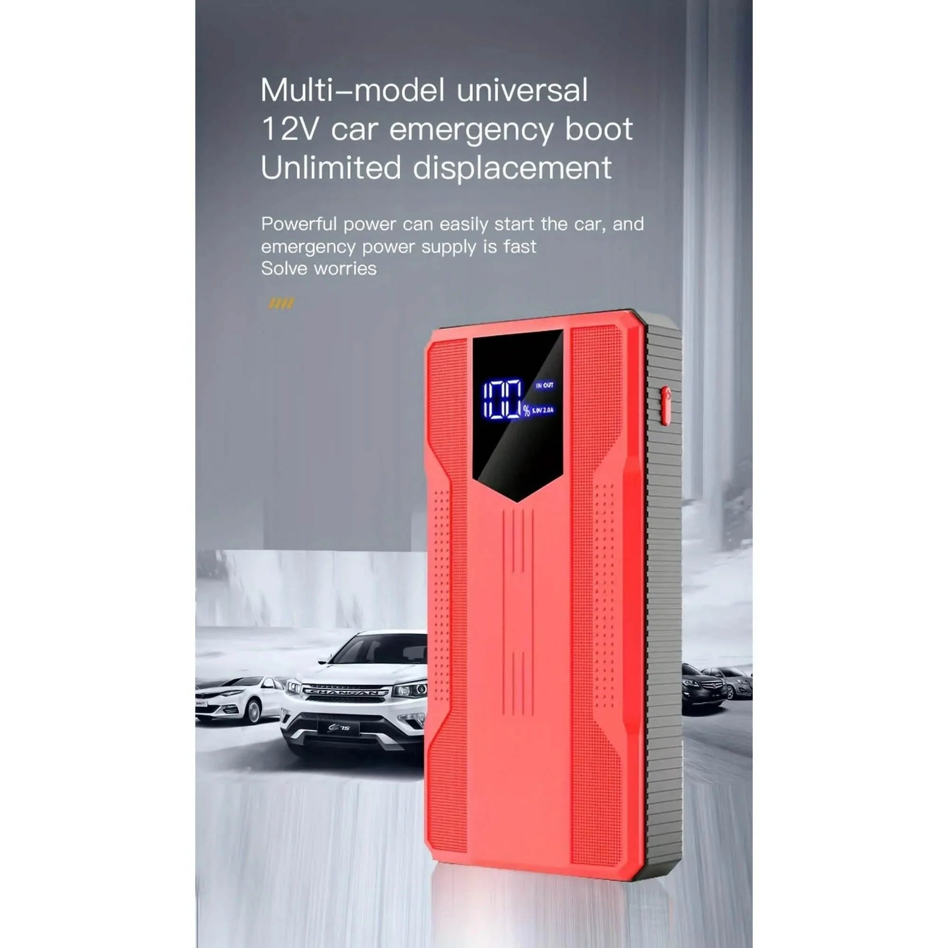 12V Ultra-Portable Car Battery Jump Starter with Advanced Smart Clip & Intuitive LCD Display DailySale