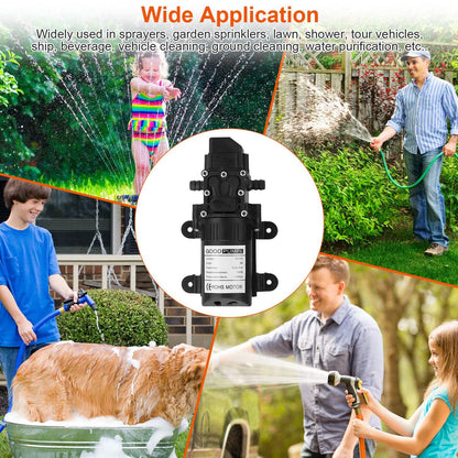 12V Water Pump with 2 Hose Clamps 123PSI Self Priming Sprayer Pump DailySale