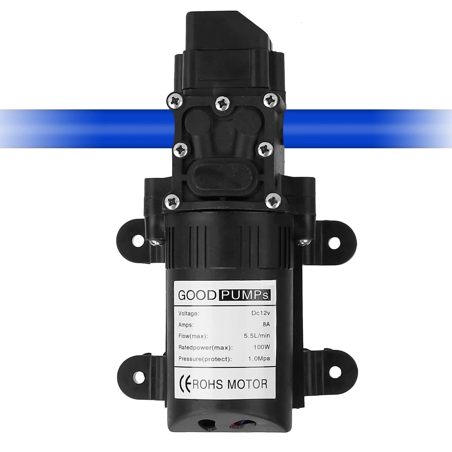 12V Water Pump with 2 Hose Clamps 123PSI Self Priming Sprayer Pump DailySale