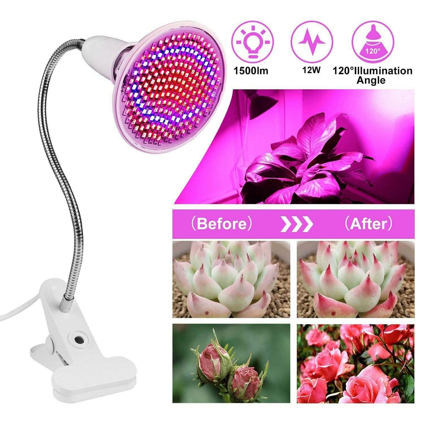 12W LED 360° Rotatable Plant Grow Light with Desk Clip DailySale