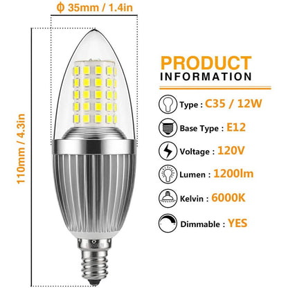 12W LED Candelabra Bulb Non-Dimmable 100-Watt Light Bulbs Equivalent DailySale
