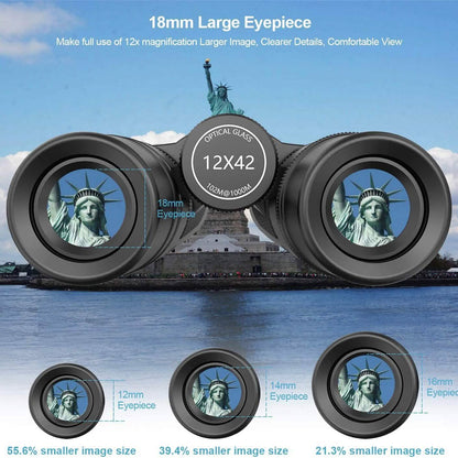 12x42 HD Binoculars for Adults with Universal Phone Adapter DailySale