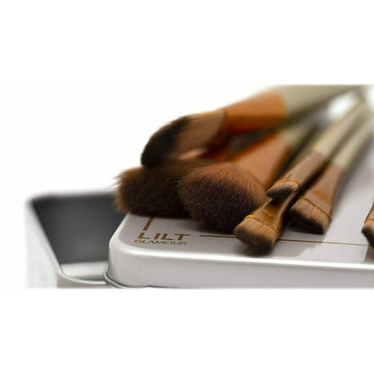 13-Piece: Lilt Beauty Makeup Brush Set with Brass Box DailySale