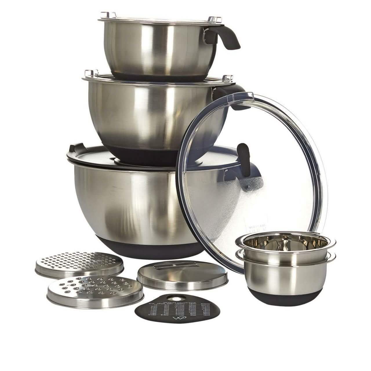 13-Piece: Wolfgang Puck Stainless Steel Mixing Bowl Set (Refurbished) DailySale