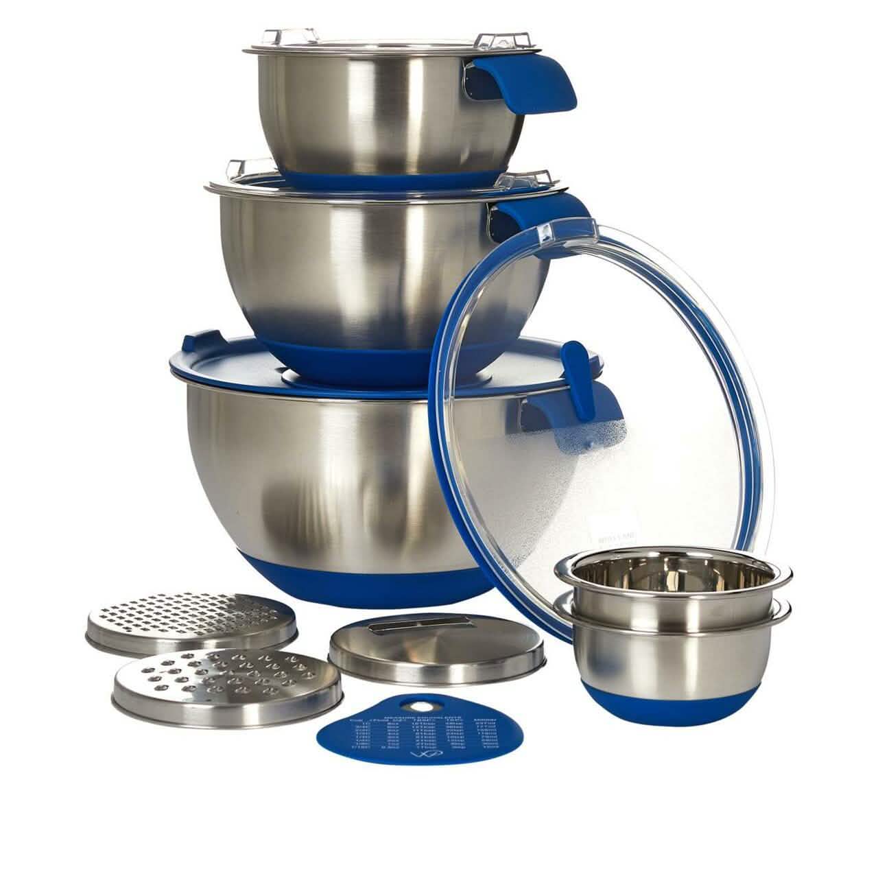 13-Piece: Wolfgang Puck Stainless Steel Mixing Bowl Set (Refurbished) DailySale