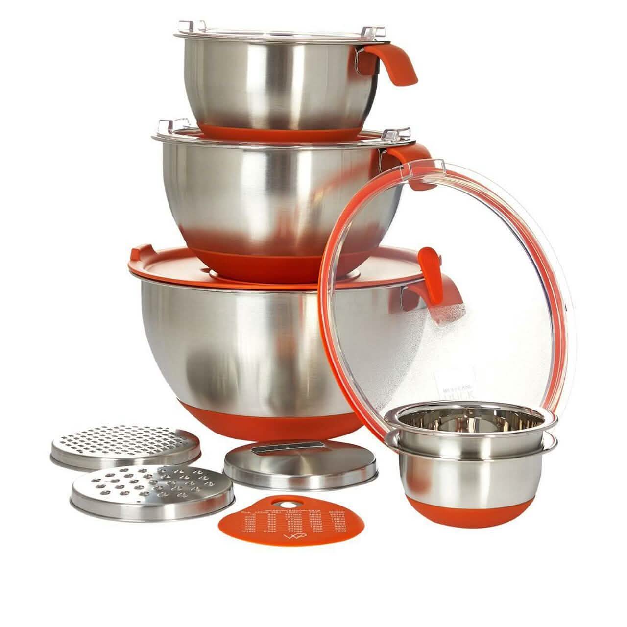 13-Piece: Wolfgang Puck Stainless Steel Mixing Bowl Set (Refurbished) DailySale