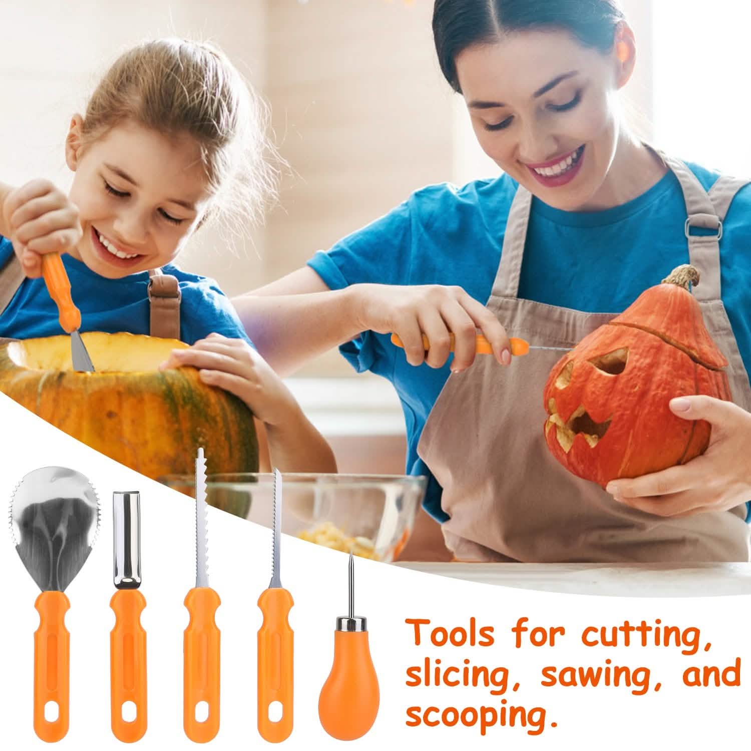 13-Pieces: Halloween Pumpkin Stainless Steel Carving Kit DailySale