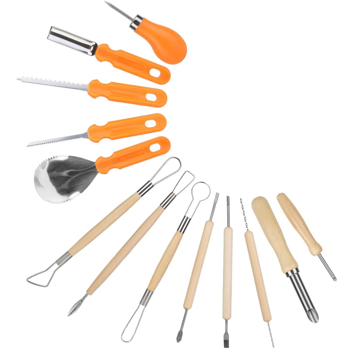 13-Pieces: Halloween Pumpkin Stainless Steel Carving Kit DailySale