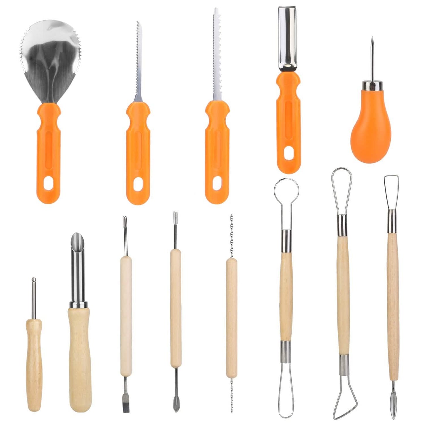 13-Pieces: Halloween Pumpkin Stainless Steel Carving Kit DailySale