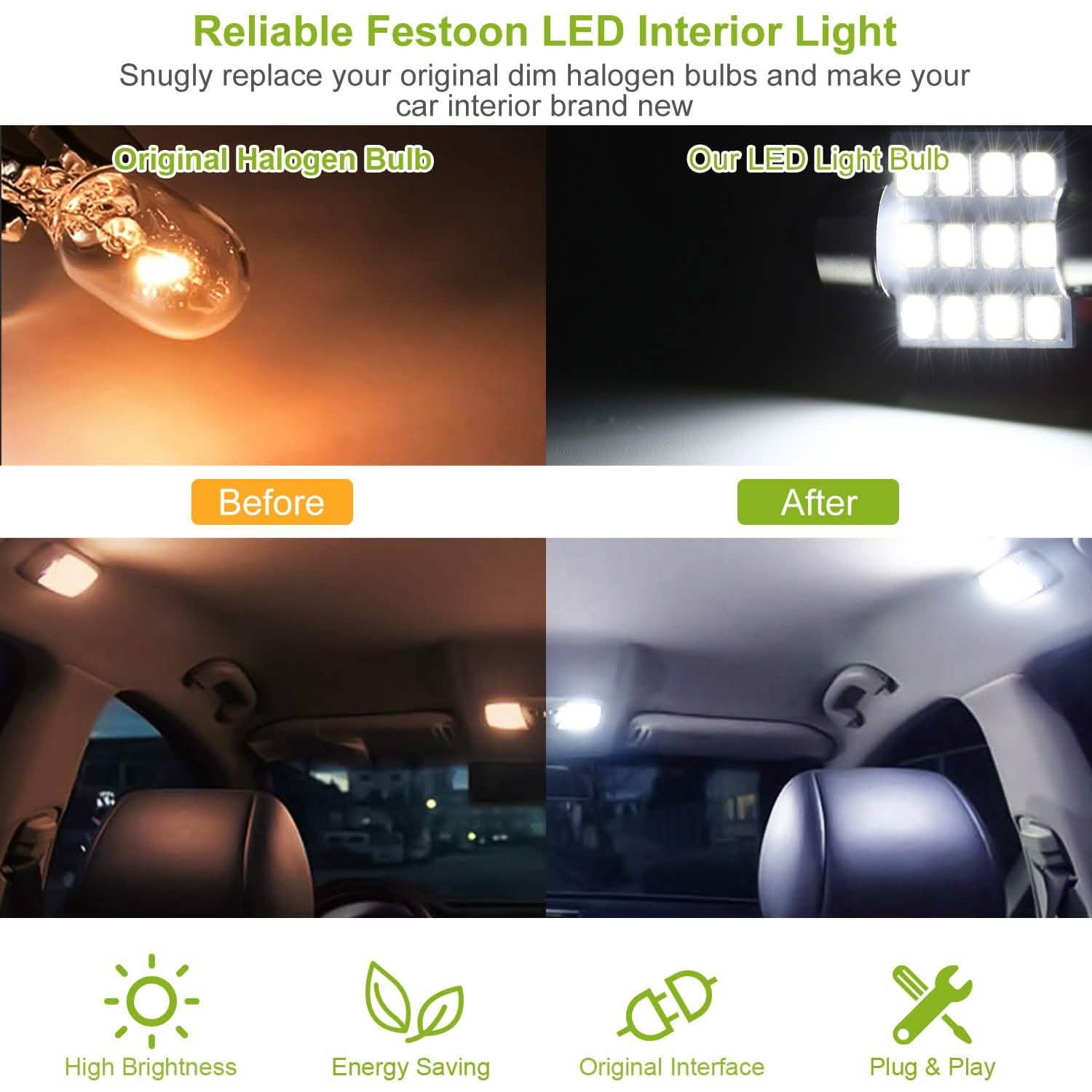 13-Pieces: T10 31mm Festoon LED Light DailySale