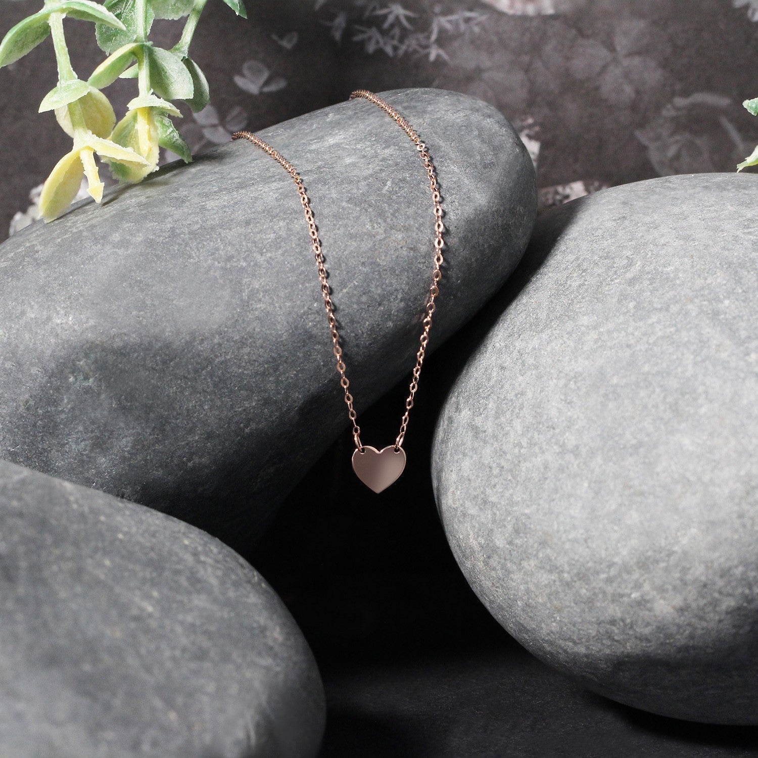 14k Rose Gold Polished Mini Heart Necklace Bids.com