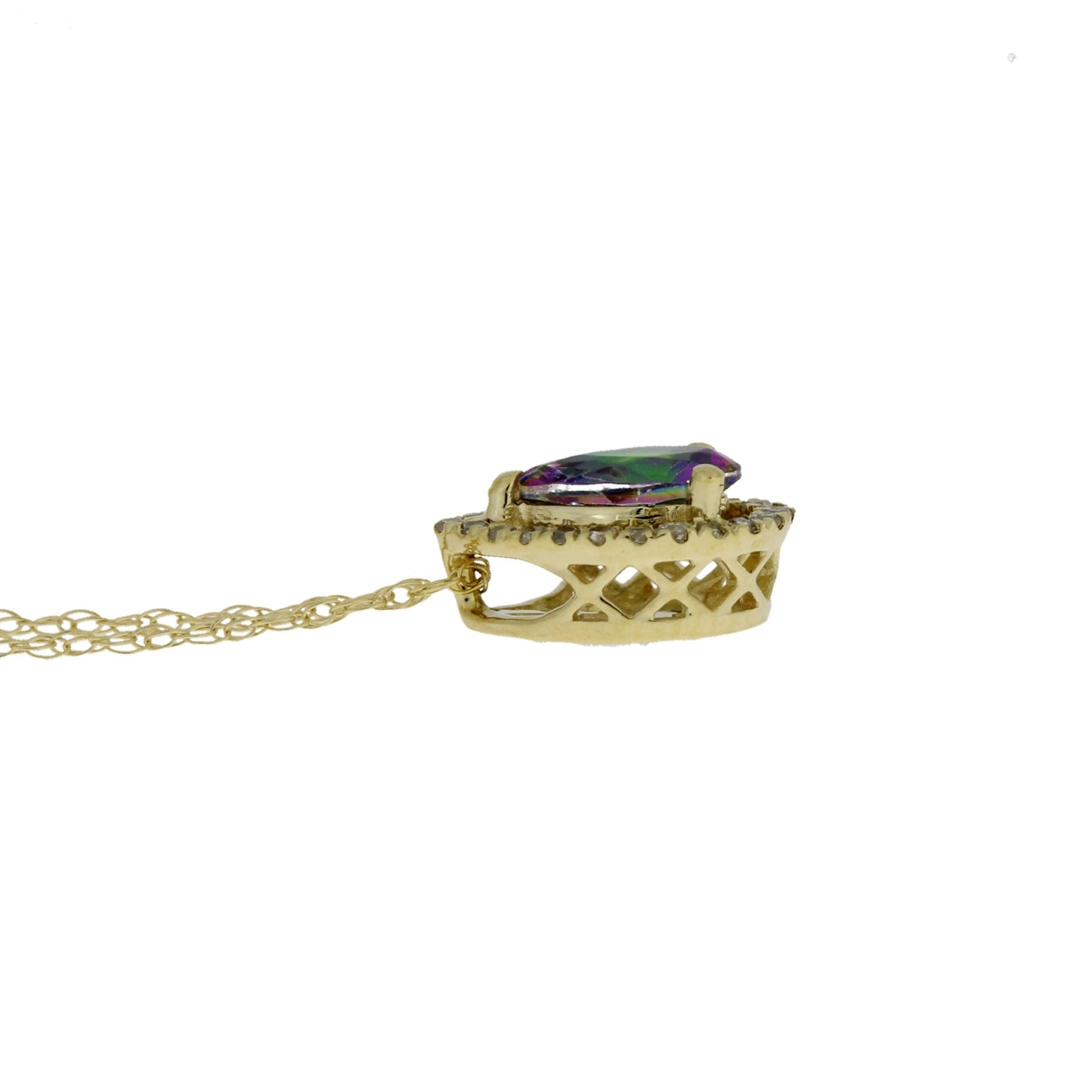 Treated Topaz Diamond Fashion Pendants 14KT Yellow Gold Bids.com