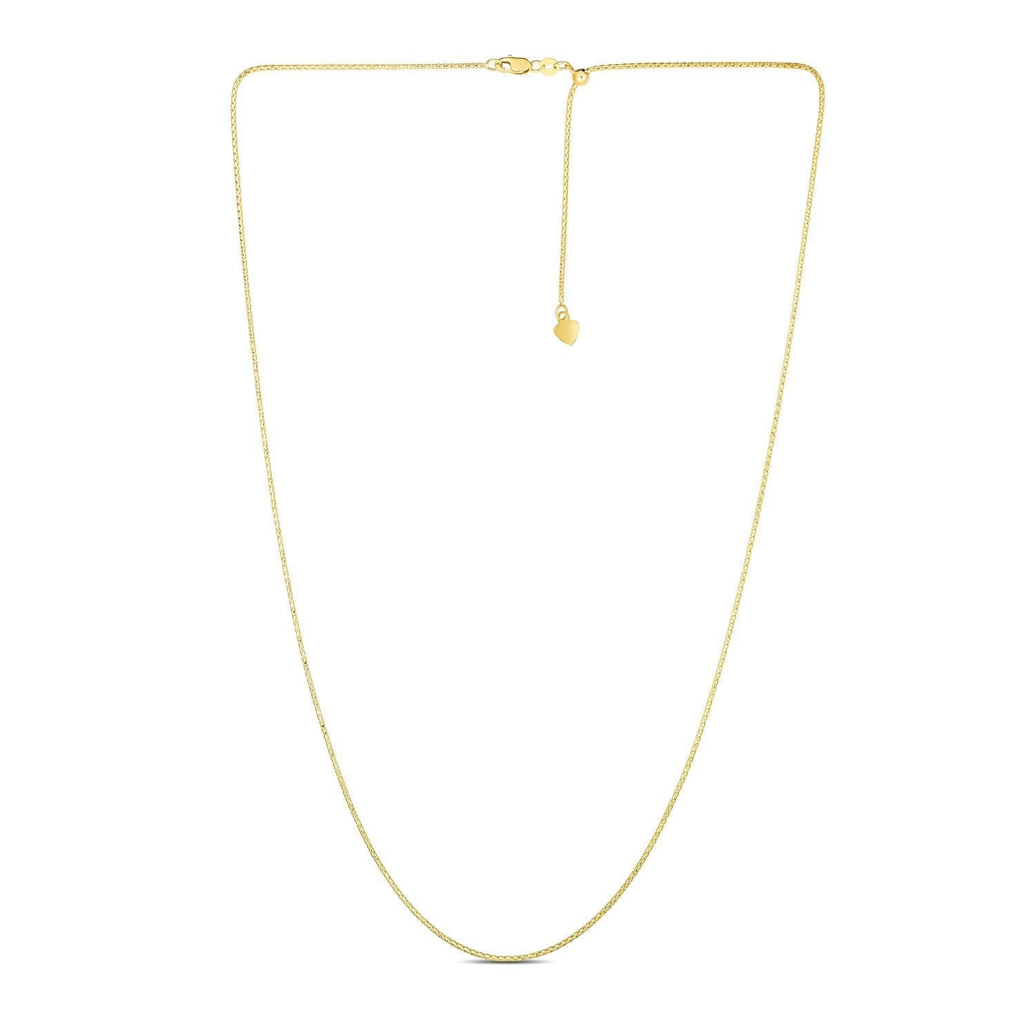 14k Yellow Gold Adjustable Popcorn Chain 1.3mm Bids.com