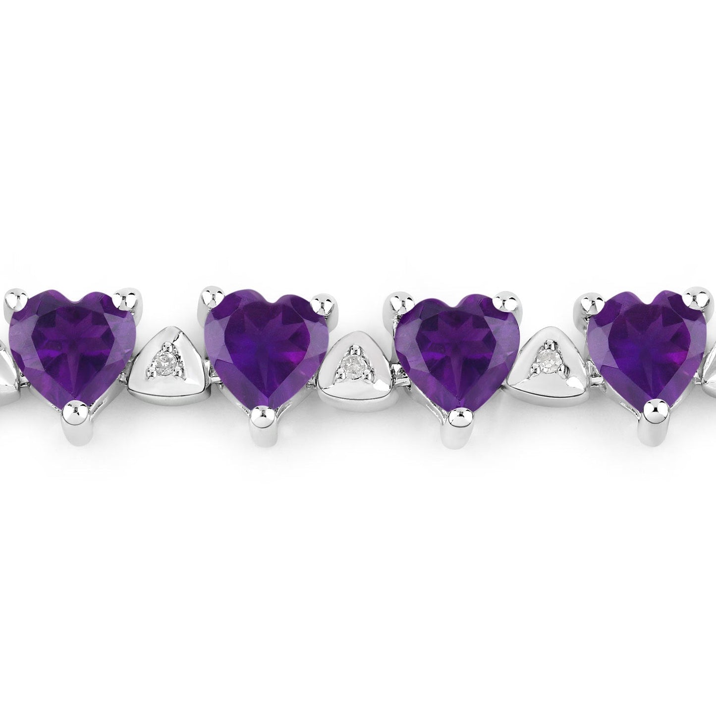 10.01 Carat Genuine Amethyst and White Diamond .925 Sterling Silver Bracelet Bids.com