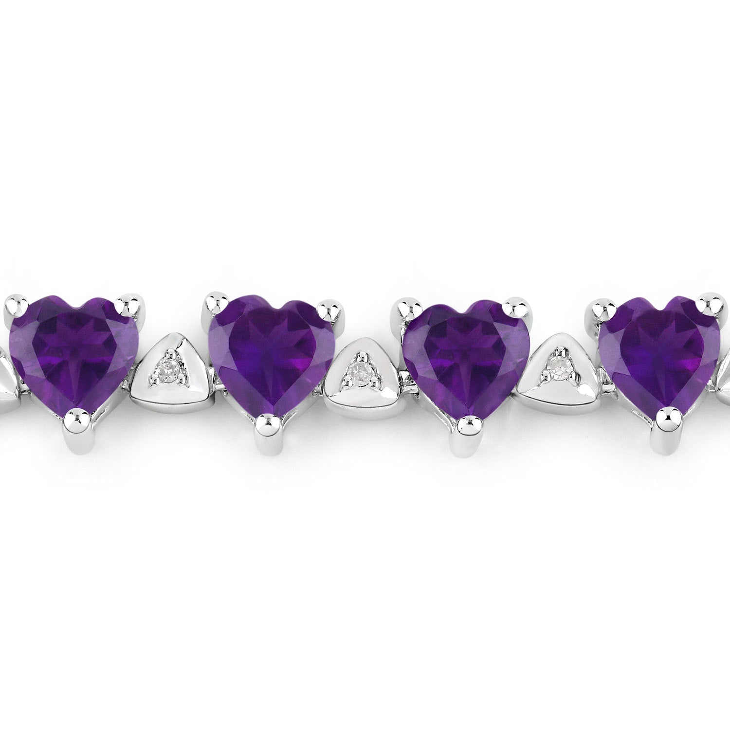 10.01 Carat Genuine Amethyst and White Diamond .925 Sterling Silver Bracelet Bids.com