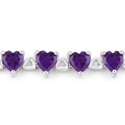 10.01 Carat Genuine Amethyst and White Diamond .925 Sterling Silver Bracelet Bids.com