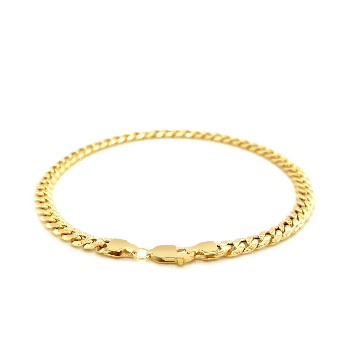 10k Yellow Gold Miami Cuban Semi Solid Bracelet (4.50 mm) Bids.com