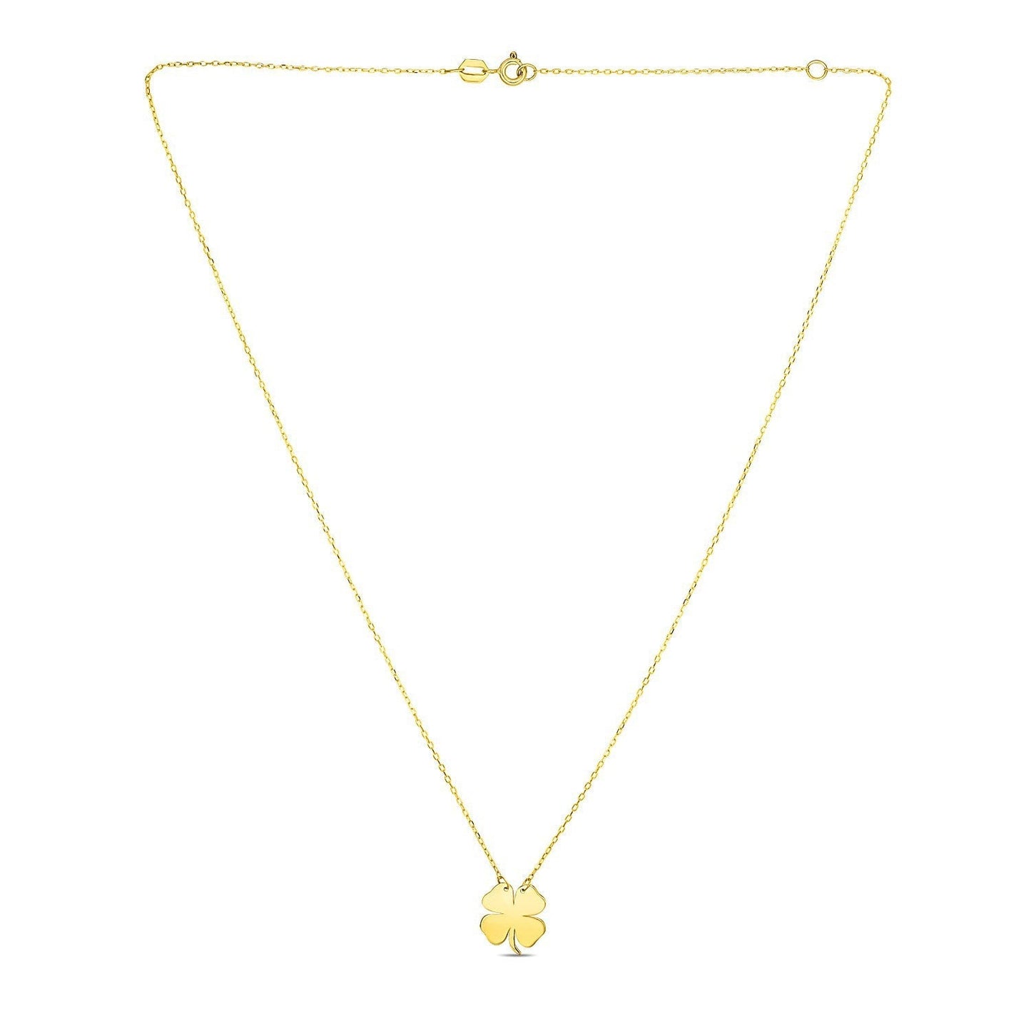 14K Yellow Gold Four Leaf Clover Necklace Bids.com