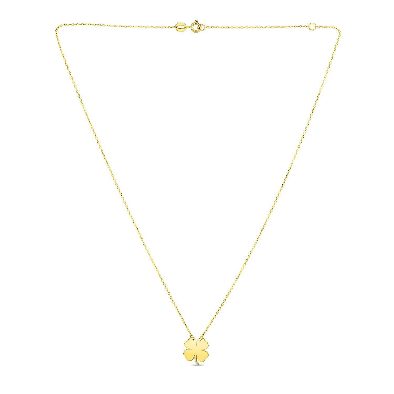 14K Yellow Gold Four Leaf Clover Necklace Bids.com