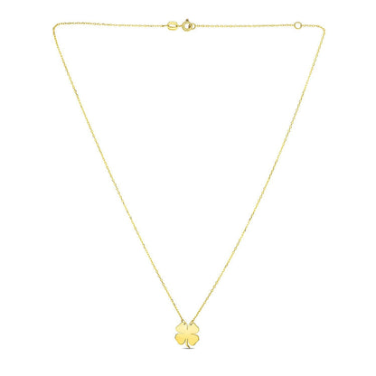 14K Yellow Gold Four Leaf Clover Necklace Bids.com