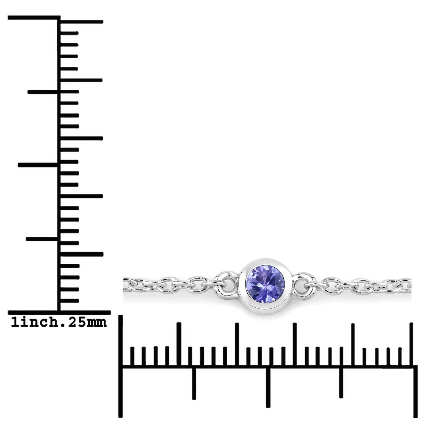 0.50 Carat Genuine Tanzanite .925 Sterling Silver Bracelet Bids.com