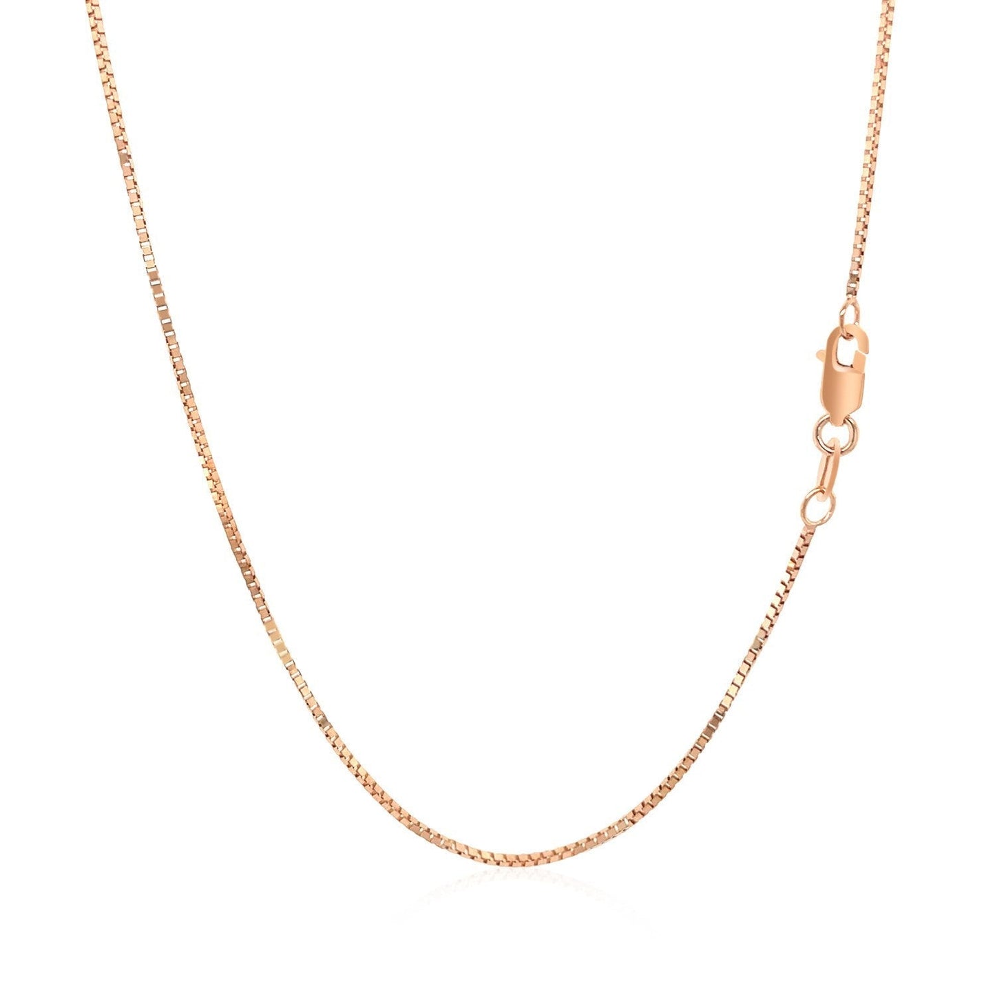 14k Rose Gold Classic Box Chain 0.8mm Bids.com