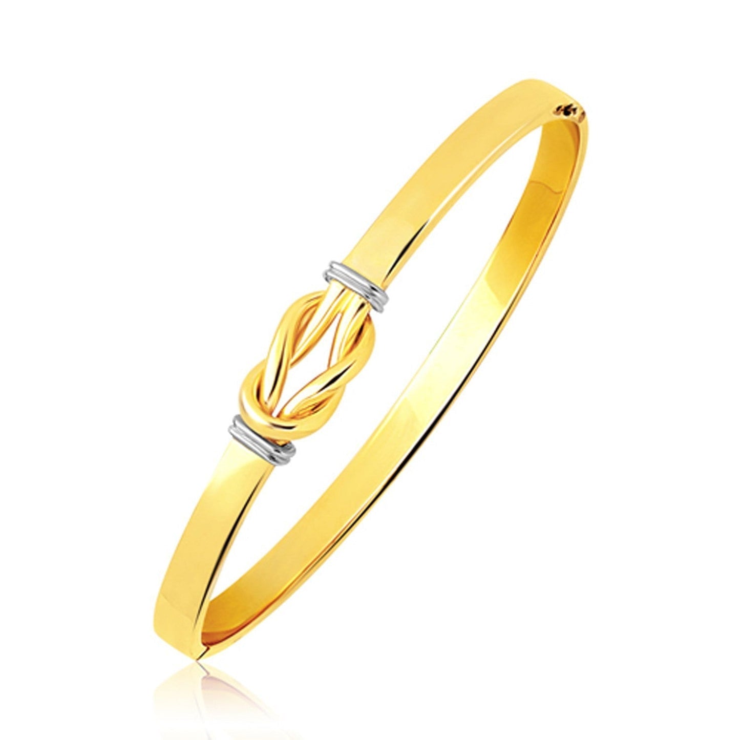 Intertwined Knot Slip On Bangle in 14k Two-Tone Gold (5.0mm) Bids.com