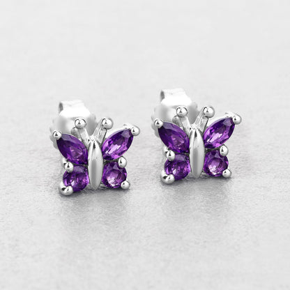 1.00 Carat Genuine Amethyst .925 Sterling Silver Earrings Bids.com