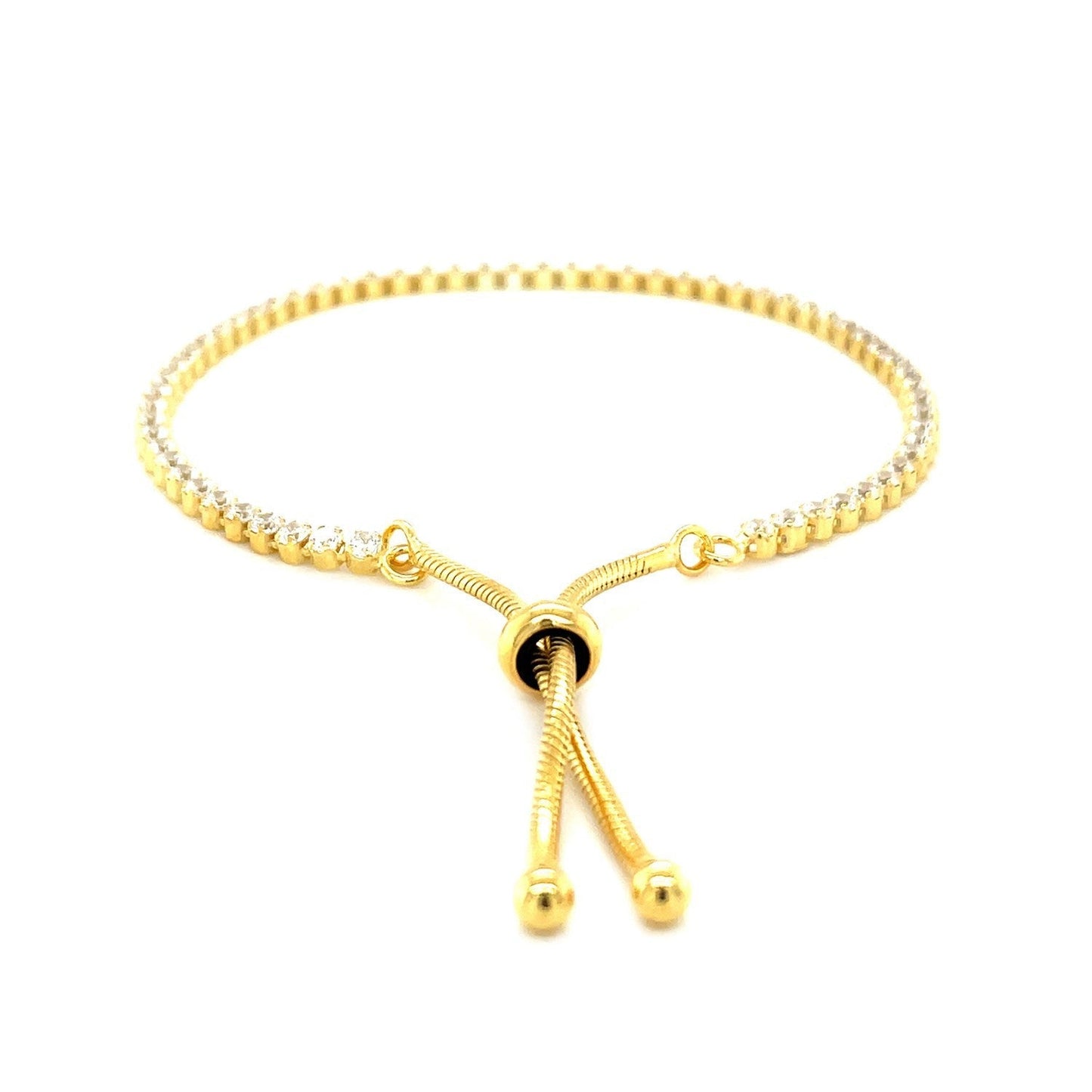 Adjustable Tennis Style Bracelet with Cubic Zirconia in Sterling Silver Bids.com