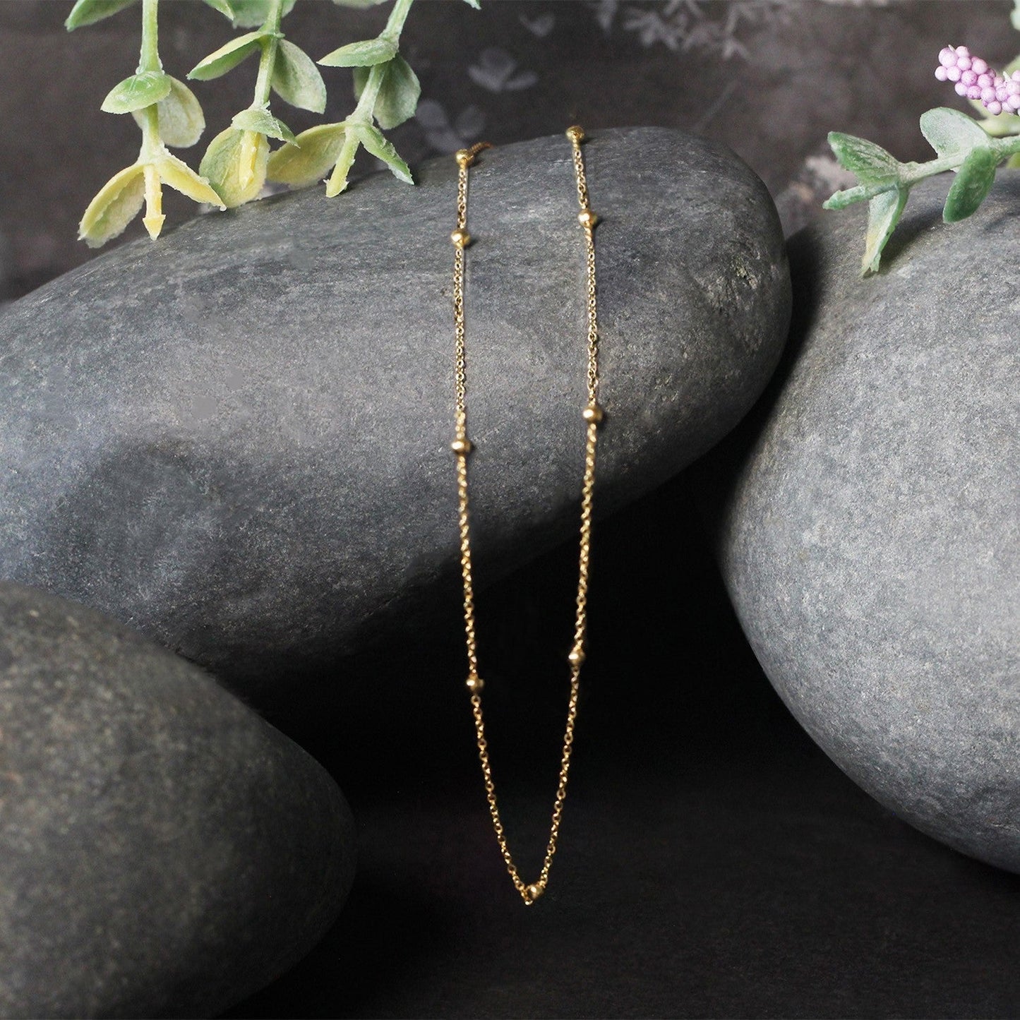 Bead Links Saturn Chain in 14k Yellow Gold (3.5mm) Bids.com