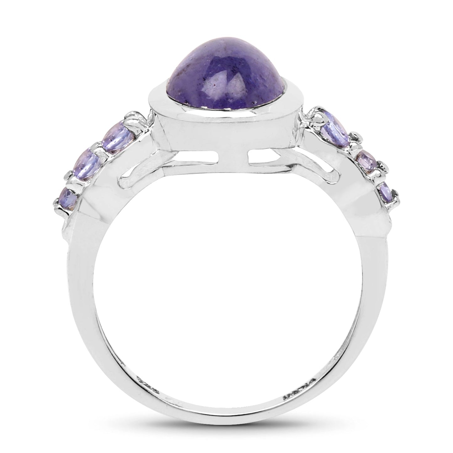 3.82 Carat Genuine Tanzanite .925 Sterling Silver Ring Bids.com