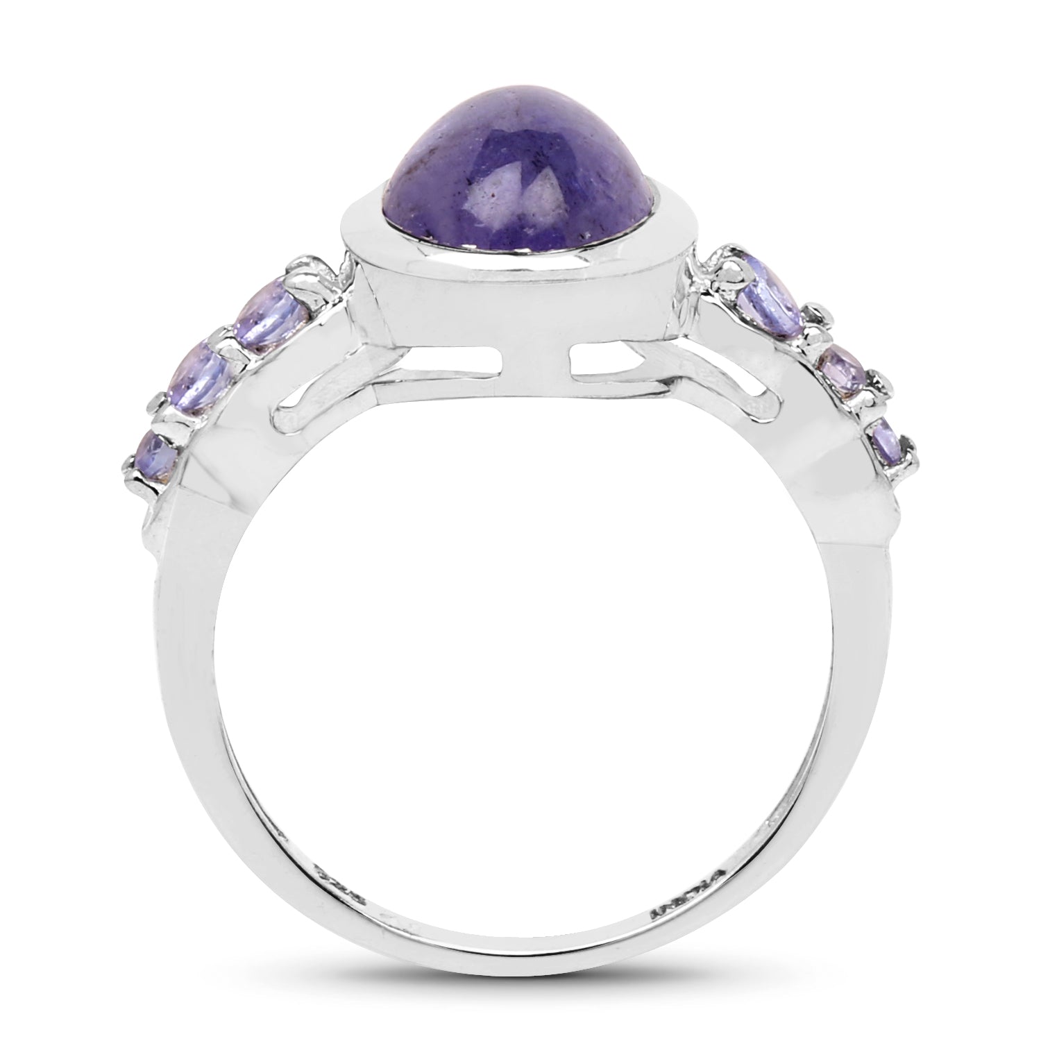 3.82 Carat Genuine Tanzanite .925 Sterling Silver Ring Bids.com